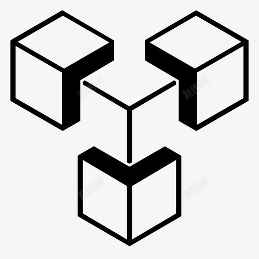 立方体正方形项目图标svg_新图网 https://ixintu.com 三维 尺寸 构造 正方形 立方体 等轴测 项目