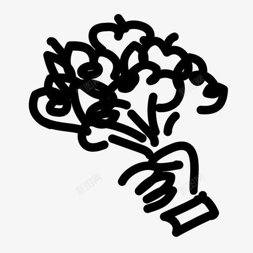 花束布置束图标svg_新图网 https://ixintu.com 喷雾 布置 手绘 插图 束 礼物 花 花束