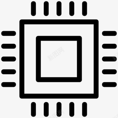 处理器计算机芯片微芯片图标图标