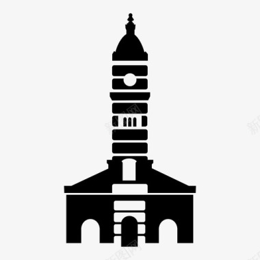 拉普拉塔市政厅建筑教堂图标图标