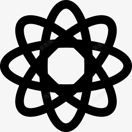 四个椭圆形的科学形状图标svg_新图网 https://ixintu.com 四个椭圆形的科学形状