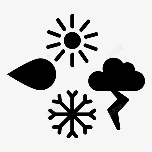 天气天气预报太阳图标svg_新图网 https://ixintu.com 不可预测的天气 哥德堡 天气 天气预报 太阳 暴风雨 闪电 雨 雪