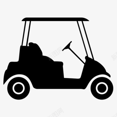 高尔夫球车运动车辆图标图标