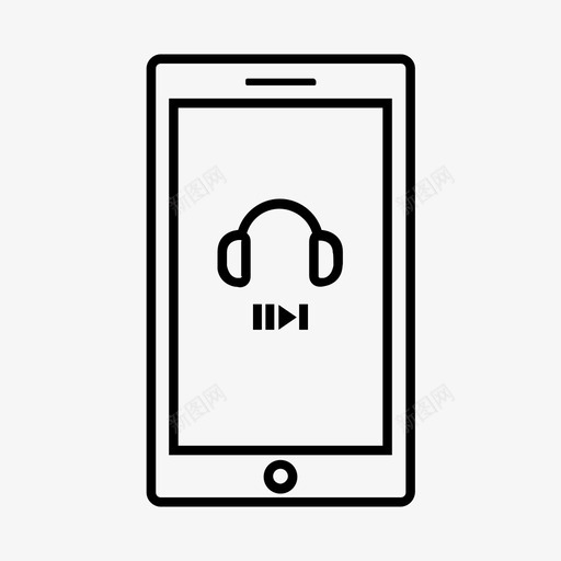 智能手机播放暂停图标svg_新图网 https://ixintu.com 小工具 手机 手机图标 播放 智能手机 暂停 耳机 设备 音乐