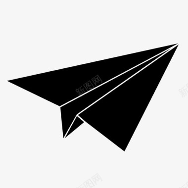 纸飞机折叠的尖的图标图标