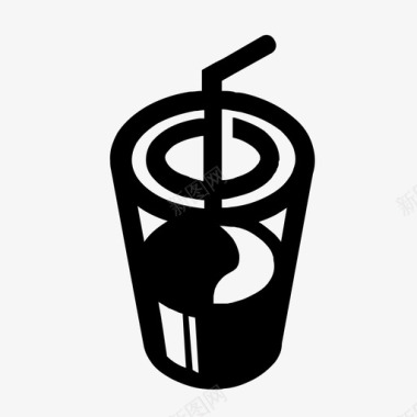 冰咖啡肮脏的咖啡店图标图标