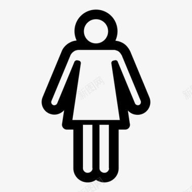 女性性洗手间标志图标图标