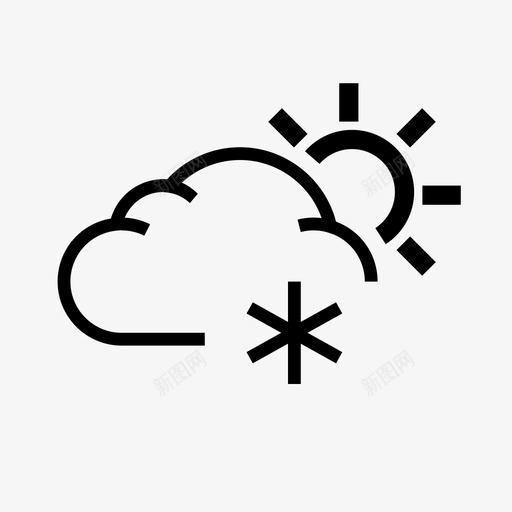 雪天气预报天气要素图标svg_新图网 https://ixintu.com 天气状况 天气要素 天气预报 季节 晴天 温度 降水量 雪