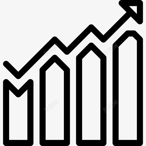 条形图趋势统计图标svg_新图网 https://ixintu.com 信息图 利润 图表-线图标 增加 增长 折线图 报告 改善 条形图 统计 趋势