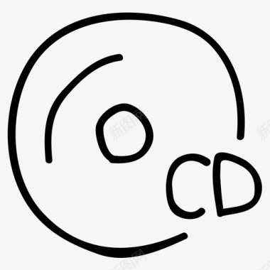 cd音乐手绘涂鸦图标图标