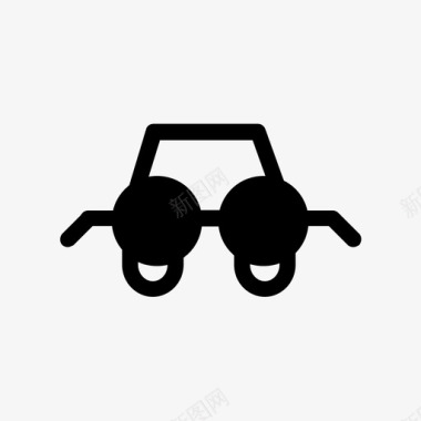 汽车和太阳镜视野视线图标图标