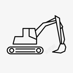 机械铲车挖掘机装袋机车辆图标高清图片