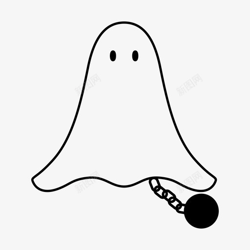 鬼魂精灵幽灵图标svg_新图网 https://ixintu.com 幽灵 幽灵球和锁链 精灵 鬼魂