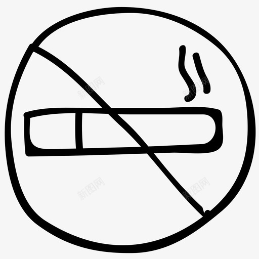 禁止吸烟酒店和餐厅手绘涂鸦图标svg_新图网 https://ixintu.com 禁止吸烟 酒店和餐厅手绘涂鸦图标