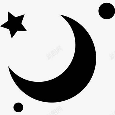 月亮新月夜晚图标图标