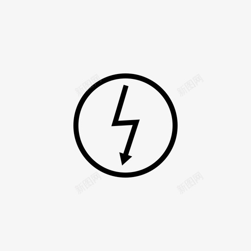 电雷电标志图标svg_新图网 https://ixintu.com 危险 标志 电 电气 电源 能量 闪光 闪电 雷电