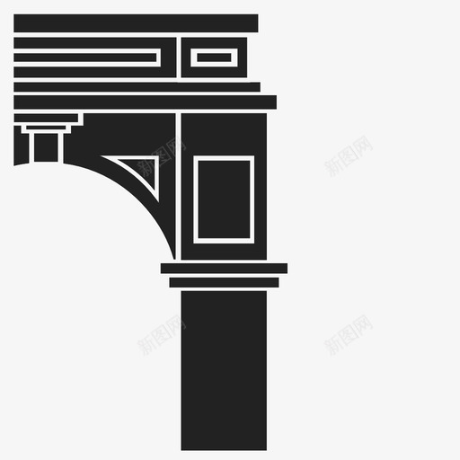 华盛顿广场拱门图标svg_新图网 https://ixintu.com 华盛顿广场拱门