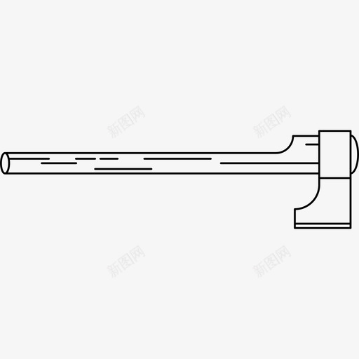 水平位置斧头切割工具工具和器具丛林笔触图标svg_新图网 https://ixintu.com 丛林笔触 工具和器具 水平位置斧头切割工具