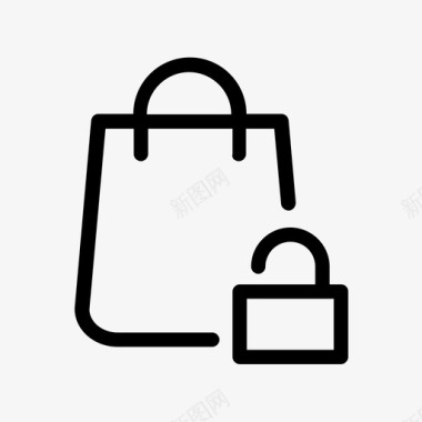 购物袋带锁钱包携带图标图标