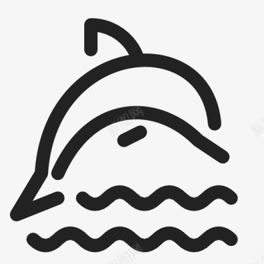 海豚水游泳图标图标