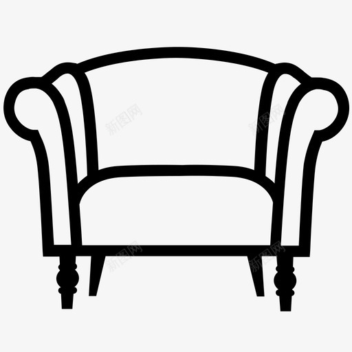 椅子舒适客厅图标svg_新图网 https://ixintu.com 奥托蒙 客厅 家具 座椅 椅子 舒适 躺椅