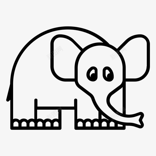 大象几何动物可爱的动物图标svg_新图网 https://ixintu.com 几何动物 卡通动物 可爱的动物 大象