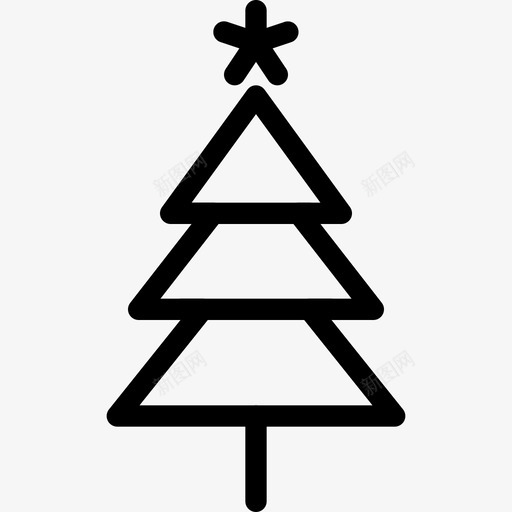 圣诞树星星松树图标svg_新图网 https://ixintu.com 四肢 圣诞形象 圣诞树 新年 星星 松树 树枝 绿色 装饰
