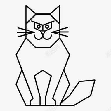 猫几何动物宠物图标图标
