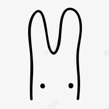 兔子两个简单图标图标