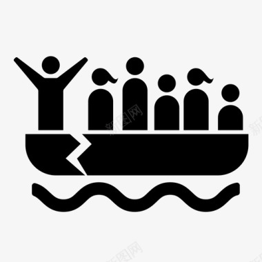 难民海难安全图标图标