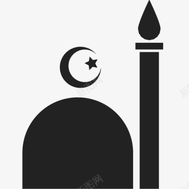 清真寺伊斯兰教月亮图标图标
