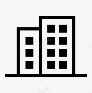 建筑城镇高层建筑图标图标