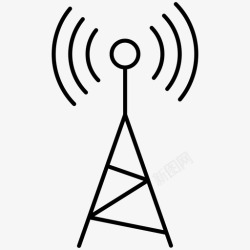 4G无线网络信号塔插画信号塔服务图标高清图片
