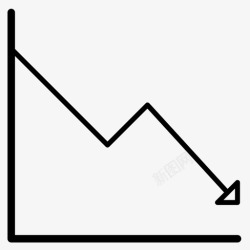 商务图表箭头折线图趋势股票图标高清图片