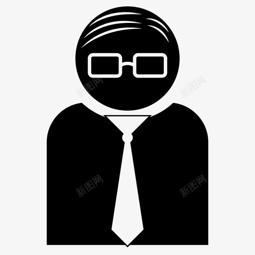商人领带西装图标svg_新图网 https://ixintu.com 书呆子 人 商人 年鉴 怪人 梳子 男人 眼镜 西装 领带