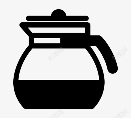 咖啡壶早餐家图标图标