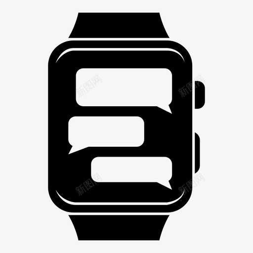 智能手表短信信息图标svg_新图网 https://ixintu.com 信息 智能手表 短信 聊天 苹果手表