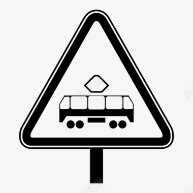 铁路车道警告交叉口图标图标