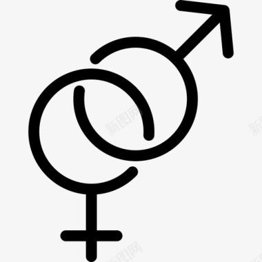 男性和女性性别关系图标图标
