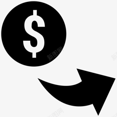 汇款美元符号收入图标图标