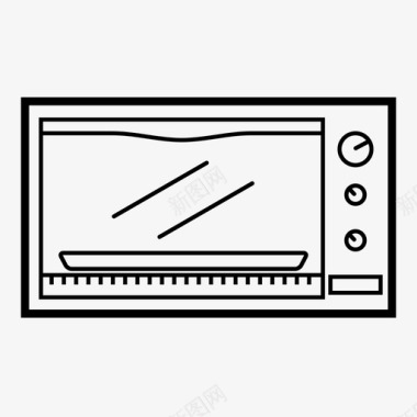 电烤箱微波炉热的图标图标