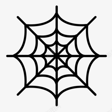 蜘蛛网万圣节轮廓套装图标图标