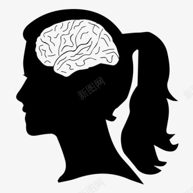思考女人头脑图标图标