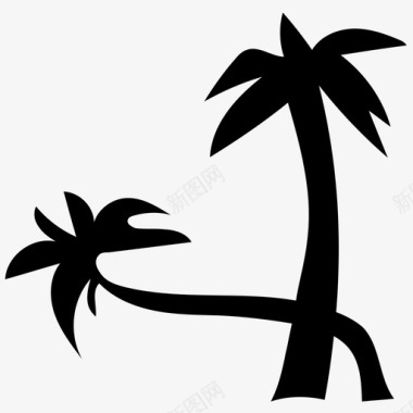 棕榈树树实心图标图标
