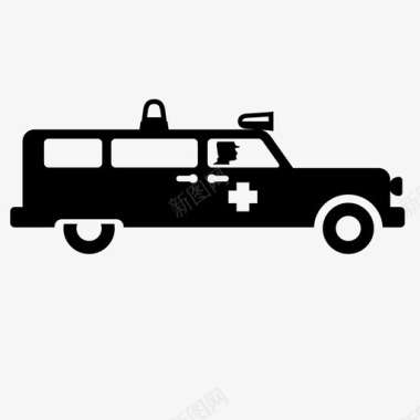 救护车交通工具警报器图标图标