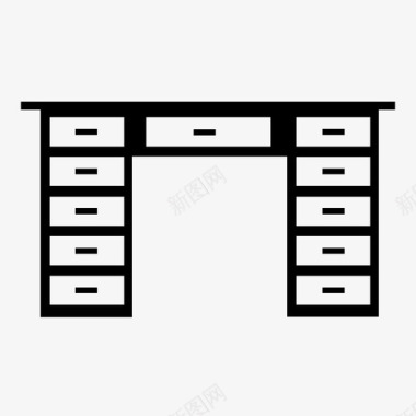 办公桌抽屉家具图标图标