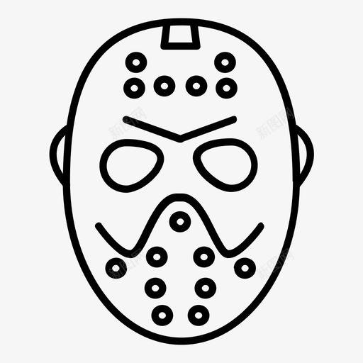 杰森面具万圣节轮廓套装图标svg_新图网 https://ixintu.com 万圣节轮廓套装 杰森面具