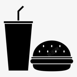 连锁餐厅快餐不健康食品苏打水图标高清图片