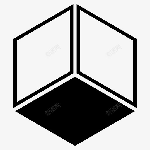 立方体三维等轴测图标svg_新图网 https://ixintu.com 三维 墙 立方体 等轴测 透视