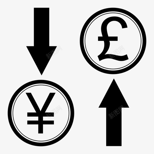 日元兑换季度英镑图标svg_新图网 https://ixintu.com 一角 便士 季度 日元兑换 纸币 英镑 货币兑换 镍